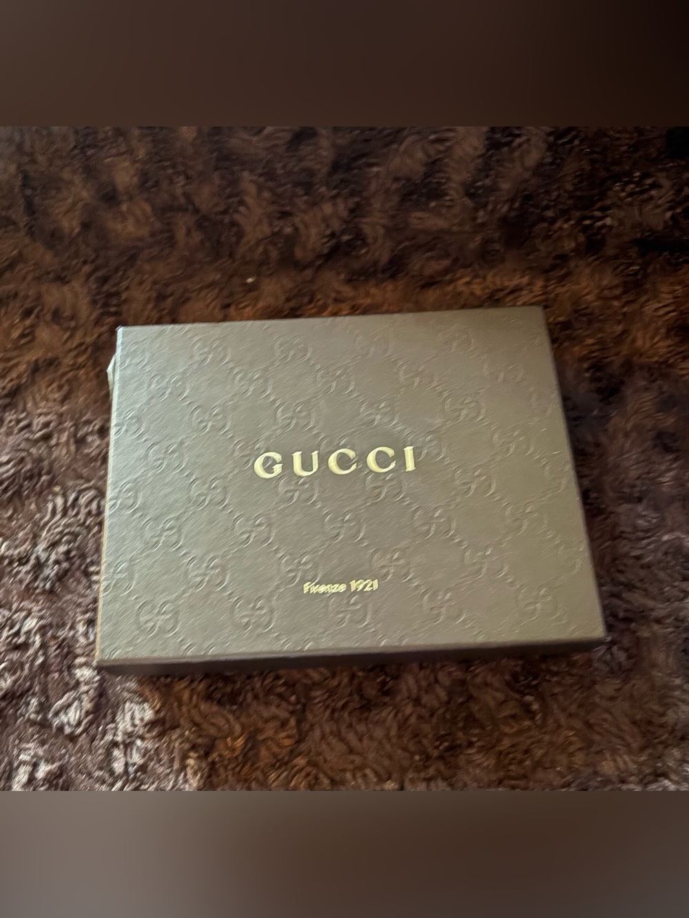Gucci Brown wallet Box with Gold Logo